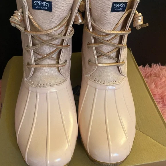 Sperry Kids Pink Duck Boots - Picture 6 of 12